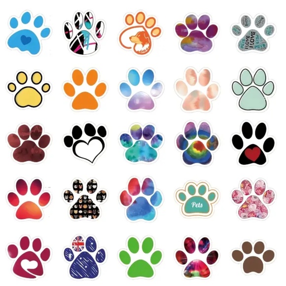 NIP! 50 Pieces of Animal Paw Print Stickers! - Picture 7 of 9